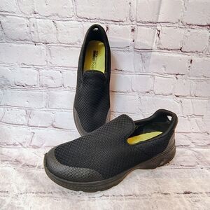Skechers Go Walk Mens 4 Cushioned Slip On Black Walking Shoes 8.5